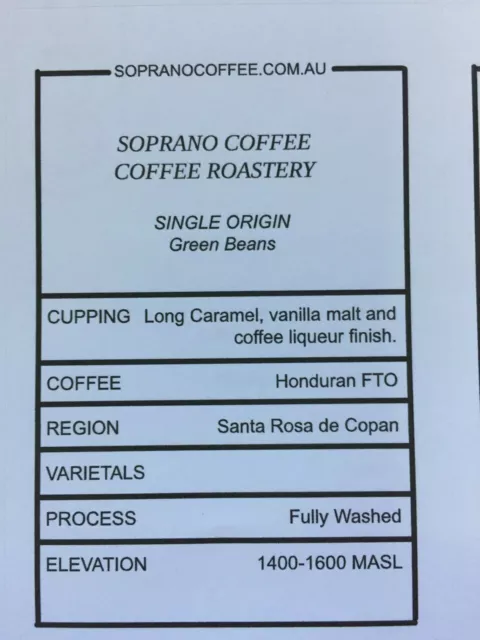 HONDURAN FAIRTRADE ORGANIC raw green coffee beans 16kg Bag