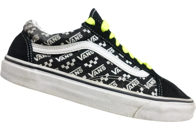 VANS Old Skool Suede Black/White/Neon Yellow 9 Men / 10.5 Women Skate Sneakers