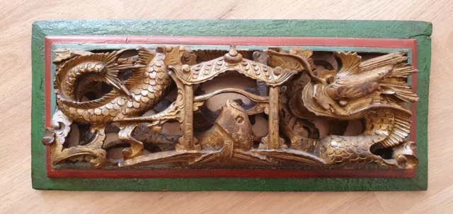 Holzschnitzerei Asiatisch Antik ca. 80 Jahre alt. Sehr schöne Arbeit.