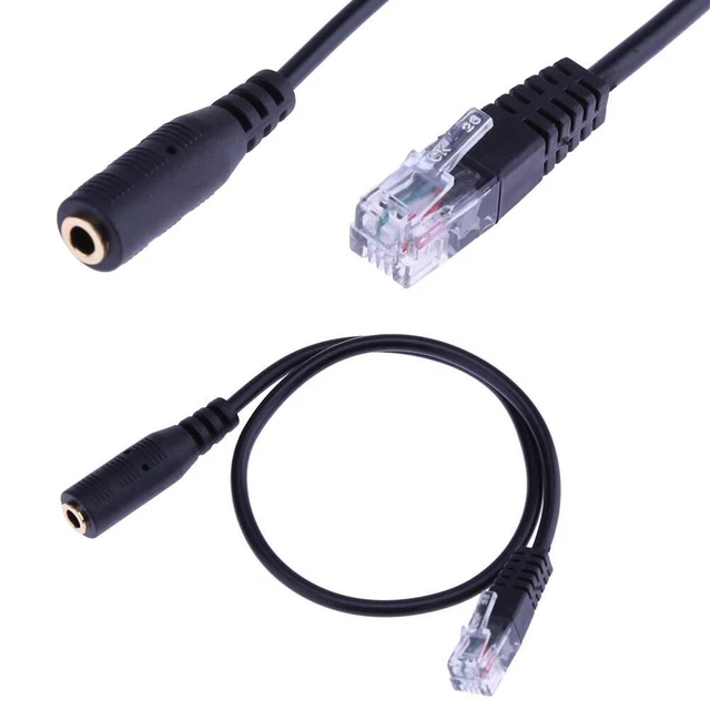 VoiceJoy auricular de PC a 4P4C RJ9/RJ10/RJ22, adaptador de jack dual