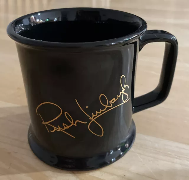 Rush Limbaugh Gold Signature Coffee Cup Rare VTG Collectors Mug EIB Network