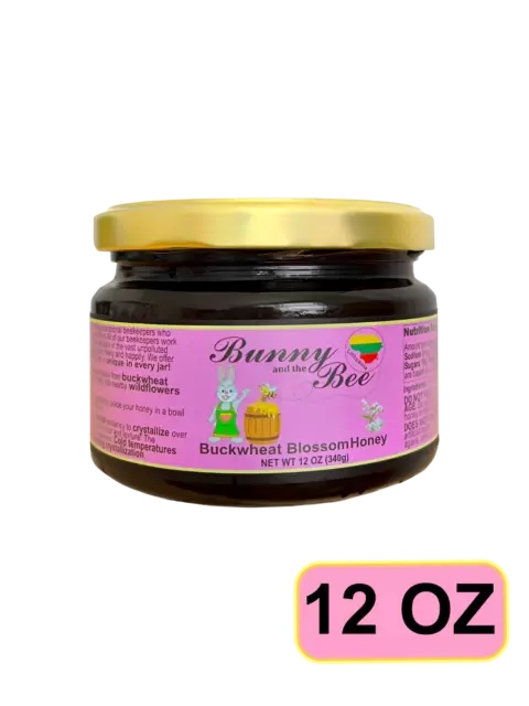 Buckwheat Blossom Honey - 12oz - 4 PACK - Bunny And The Bee - Raw Natural Honey 2