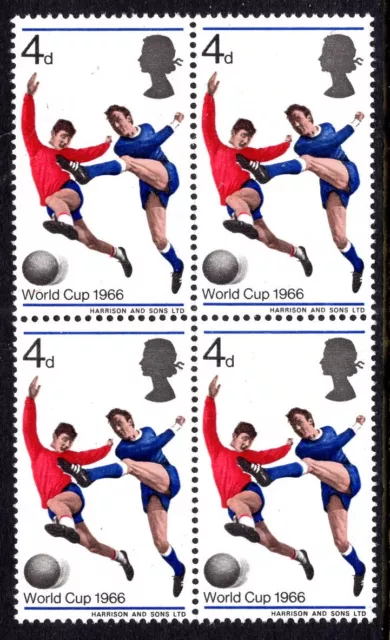 GB 1966 Football World Cup Broken Shadow Flaw 4d SG693 W89b Unmounted Mint