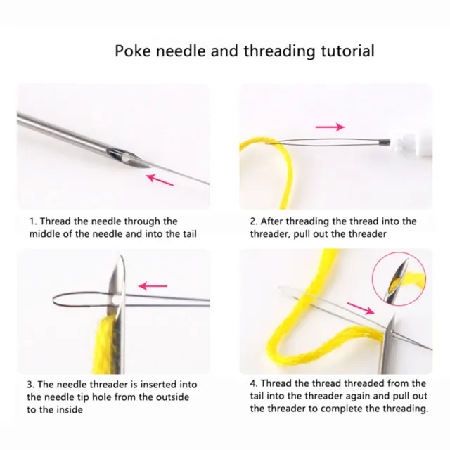 Juego de agujas perforadoras 3 agujas 2 roscos herramienta artesanal para bordar hágalo usted mismo (A + B) *z