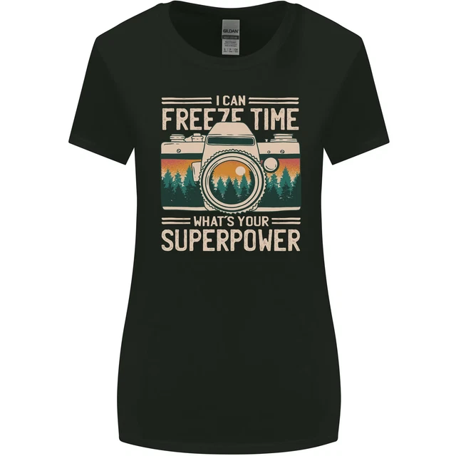Freeze Time Photographer Photography Womens Wider Cut T-Shirt