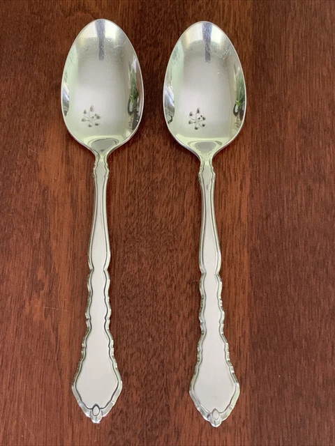 2 Oneida Community Stainless SATINIQUE Teaspoons