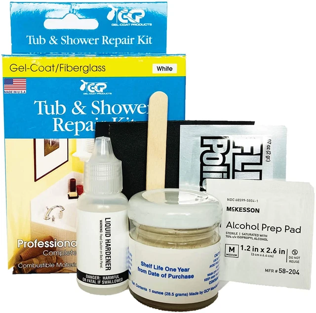 Gelcoat Products 58-204 Tub and Shower Repair Kit Sealers, White New
