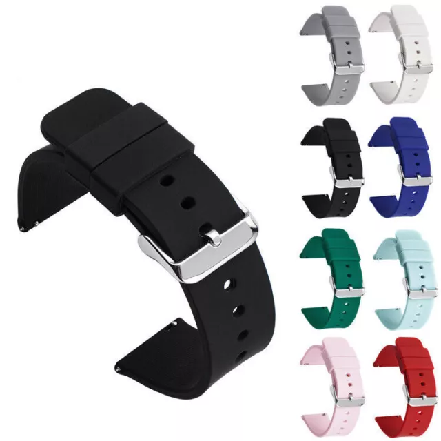 AU Silicone Watch Strap 12-24mm Waterproof Soft Rubber Watch Band Wrist Bracelet