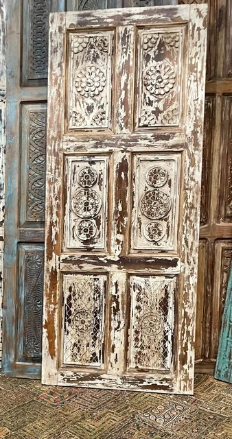 Hand Carved Barn Door, Custom Sliding door, Farmhouse doors, Whitewashed 80x32