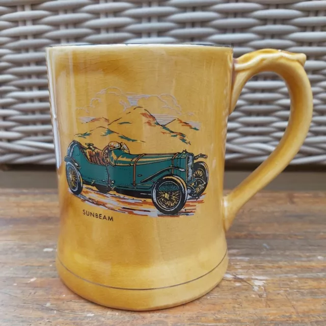 Wade Pint 11.5cm Amber Tankard  1914 T T SUNBEAM - Veteran Cars Series 5 No 15