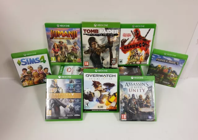 36 x Xbox One Games Lot - Jumanji Tomb Raider Assassins Overwatch Deadpool Halo