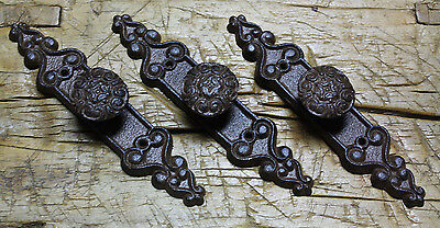 4 Cast Iron Antique Style Barn Handle Drawer Pull Shed Door Handles BACK PLATE