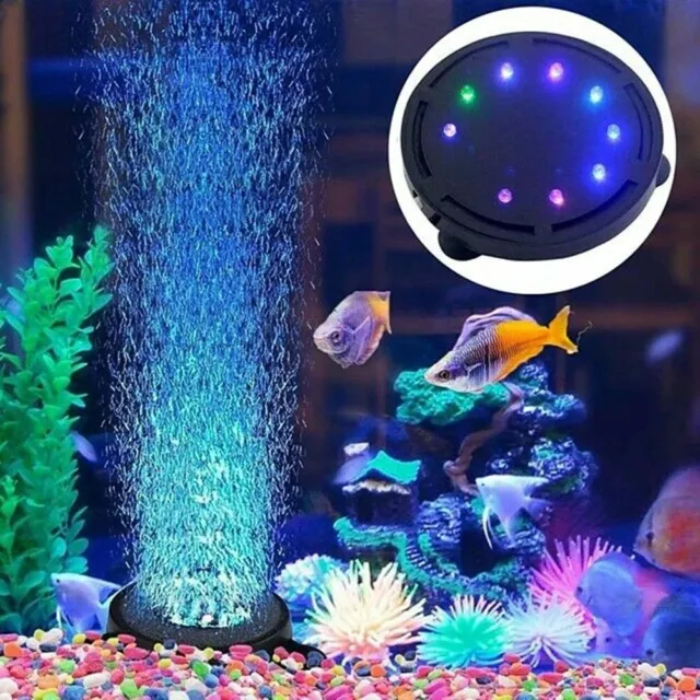 Aquarium Lighting Decor Submersible RGB LED Bubble Air Light Fish Tank Lamp