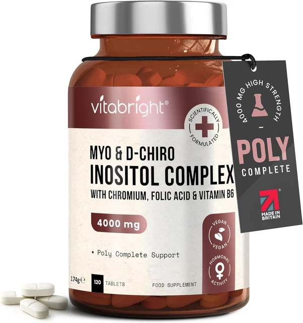 MYO-INOSITOL & D-CHIRO-INOSITOL 4000Mg | 120 Chewable Tablets £22.27 ...