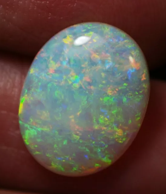 Bright Flash Australian Andamooka Solid Crystal Opal 3.4ct 13.5x10.7x3.4 mm