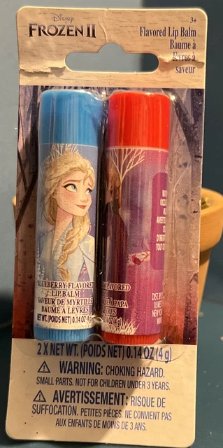 Disney Frozen Lip Balm 2 pack, 0.14oz Each Blueberry & Cotton Candy -New