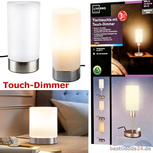 LED Tischleuchte mit Touch-Dimmer Kugel 40 watt dimmbar Tischlampe Touchdimmer