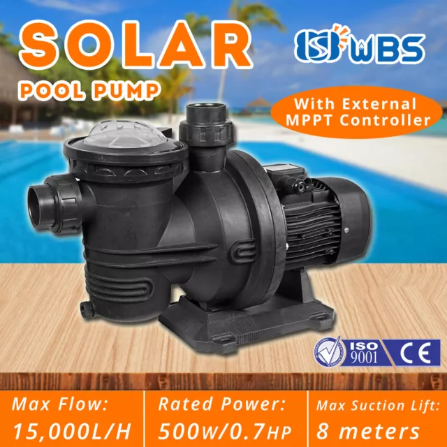 Solar Pool Pump DC Off Grid System Heater 500W 48V 15000 L/H + MPPT Controller