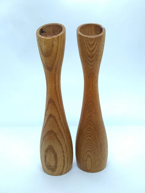 Vintage Mid Century Modern Danish Style Wooden Candle holders