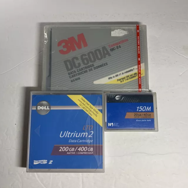 Data Cartridge Lot New Old Stock Used 3M DC 600A Dell LTO DG4-150M