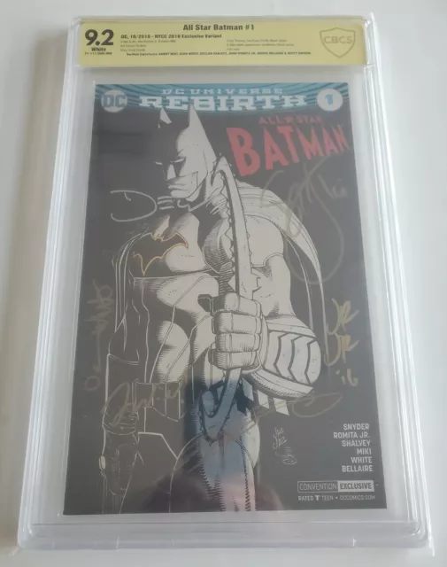 All Star Batman #1 CBCS 9.2 NM-  NYCC 2016 EXCLUSIVE  SIGNED!  SNYDER, ROMITA JR
