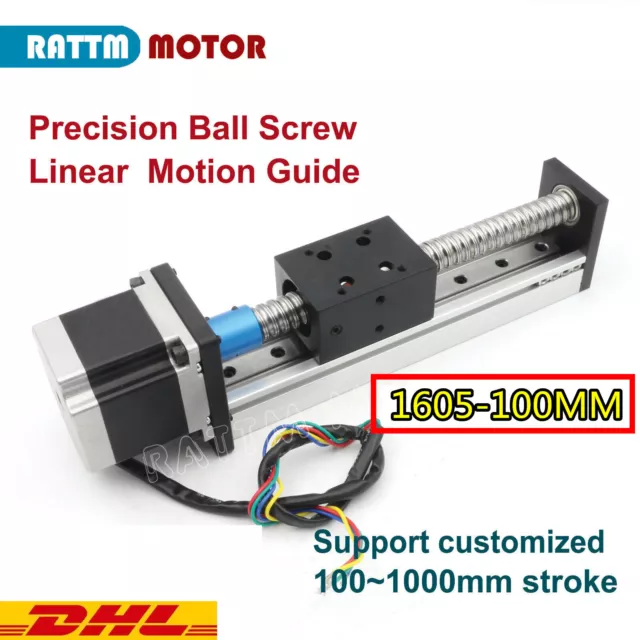 『EU』 1605 100mm Stroke Sliding table CNC Linear Guide Z-Axis Precision Ballscrew