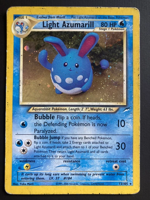 Light Azumarill 13/105 - Neo Destiny - Holo Pokemon Card - MP Condition