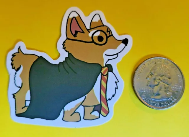 Corgi Dressed As Harry Potter Cute Parody Sticker Decal Pet Love Dog Multicolor
