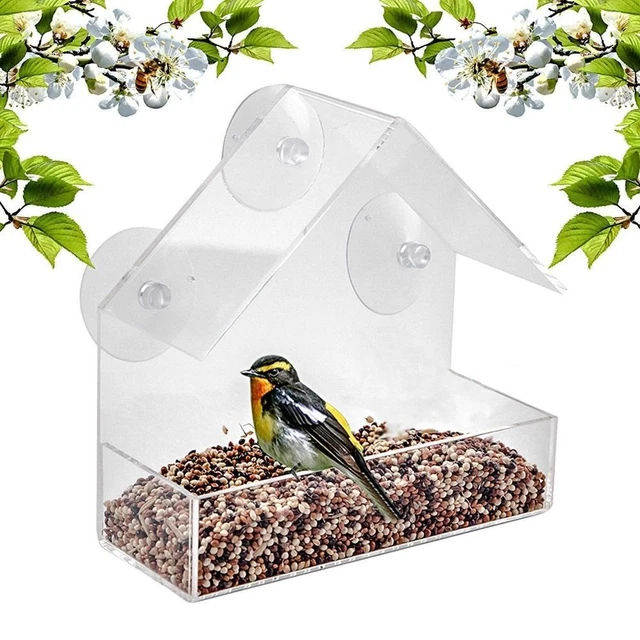 With Suction Cup Myna Parrot Bird Feeder Bird Food Box Bird House Pet Feeder