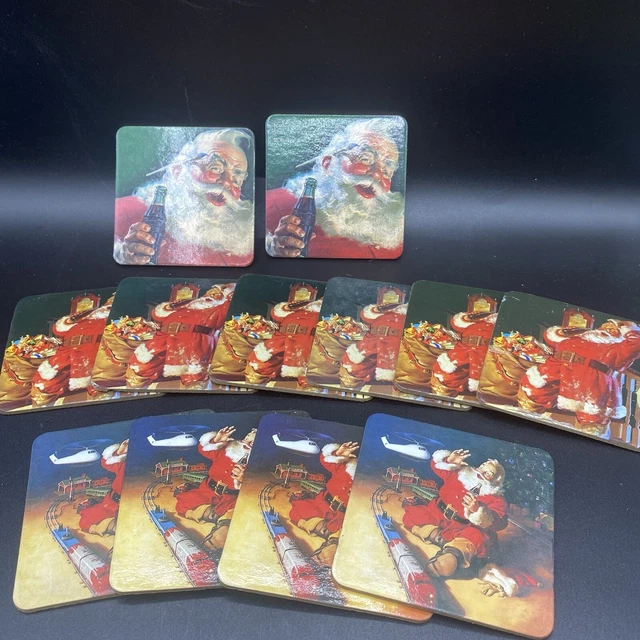 Vintage Coca Cola Coke Santa Clause Christmas Coasters 1999 Set of 12