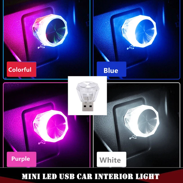 1PC USB LED Mini Car Light Neon Atmosphere Ambient Bright Lamp Light Accessories