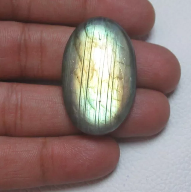 Natural Labradorite Cabochon Oval 64.60 Ct Flat back Loose Gemstone H 8519