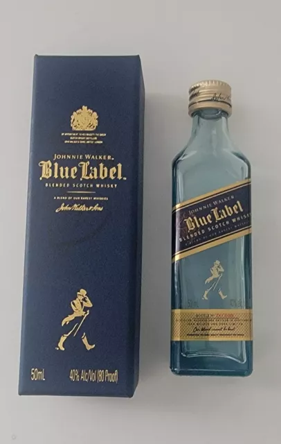 JOHNNIE WALKER BLUE LABEL BLENDED SCOTCH WHISKY 50ML EMPTY BOTTLE AND BOX  Empty