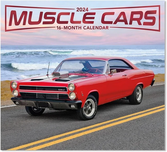 MUSCLE CARS 2024 Full Size Wall Calendar for Planning, Scheduling