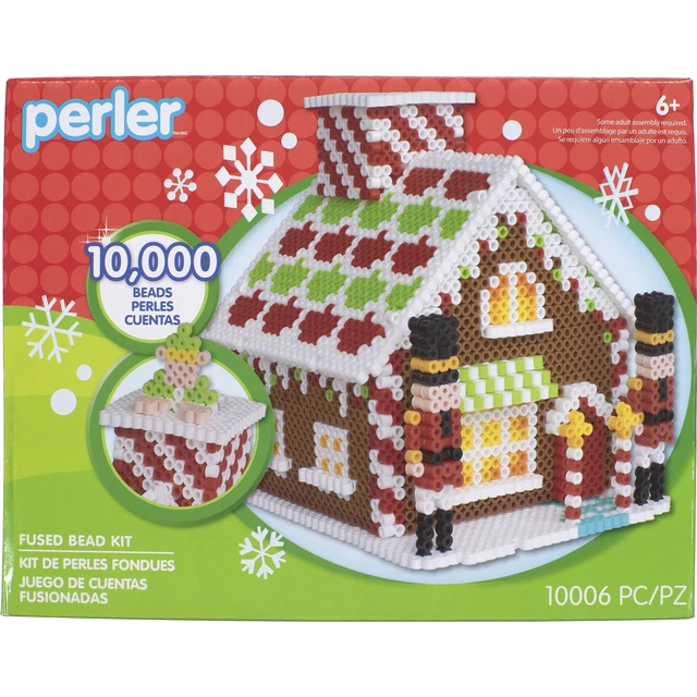 Kit de cuentas fundidas Perler - 3D Santa's Workshop pan de jengibre -8054449