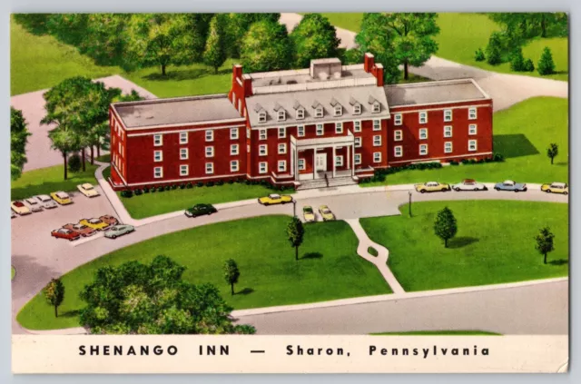 Postcard Pennsylvania PA Sharon Shenango Inn Hotel Motel Chrome