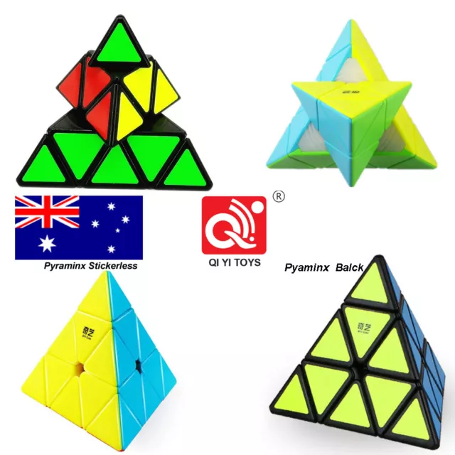 [AU Dispach] Qiyi Pyraminx Twisty 3x3 Magic Speed Cube Puzzle Toys Gifts