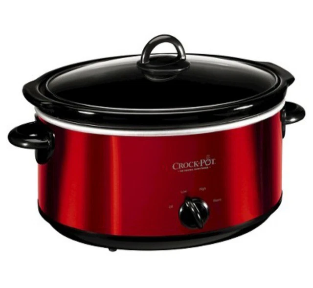 CROCKPOT SCCPVL600R 6 Quart Slow Cooker Red Stainless Steel