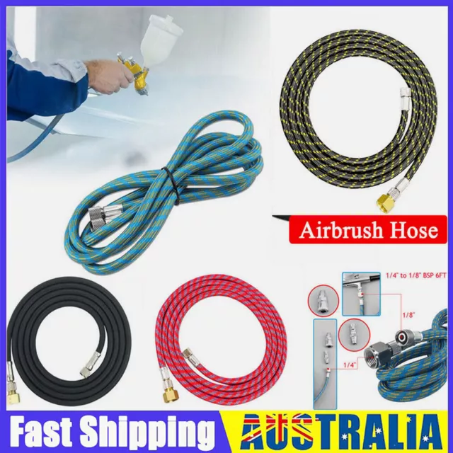 Airbrush Compressor Adaptors Hose 1.8 Meters raided Rubber 1/4 To 1/8 BSP Hose