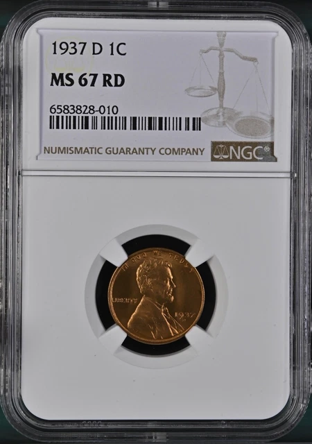1937 D Lincoln Wheat Cent NGC MS67RD Copper Registry Coin 1C