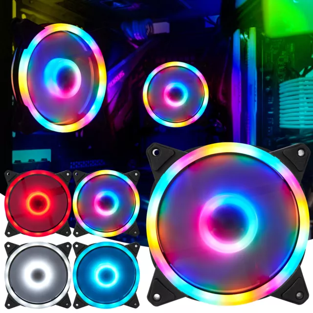 RGB Gehäuselüfter 120mm Computer Lüfter für PC Gehäuse Doppelter Lichtring 1-4X