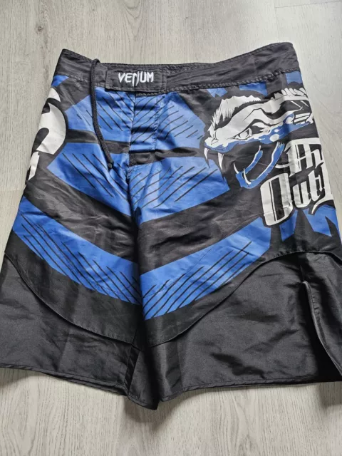 Dan Hardy Edition Venum Fight Shorts Used Black/Blue XXL see Description