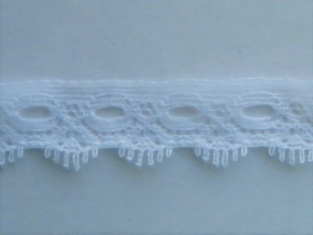 CRAFT-KNITTING EYELET 16mm White One Sided Eyelet Lace(mtr variations available)