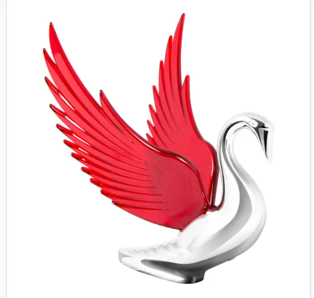 Windrider Chrome Swan Hood Ornament With Illuminating Wings