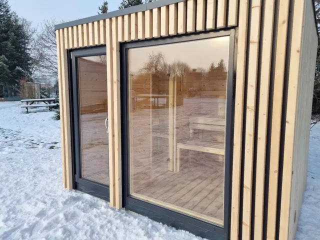 Insulated Outdoor Garden Sauna 3m x 2.3m "Aurora modern" Garden Spa Assembled