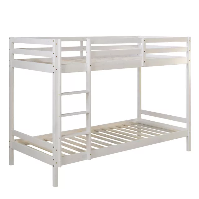 lit enfant superposé lit mezzanine bois pin massif blanc 90x200 cm Homestyle4u