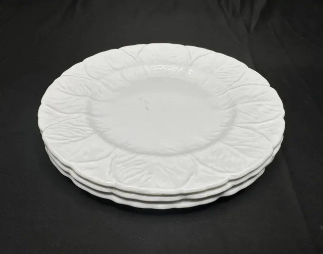 Lot of 3 Coalport Countryware Bone China White Embossed Leaves Salad Plates 8”