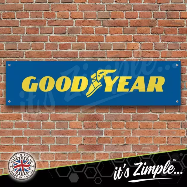 Goodyear Tyres Logo Banner Garage Workshop Sign Printed PVC Trackside Display