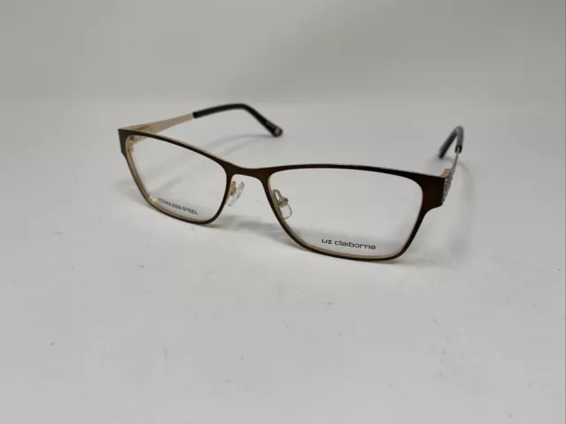 Liz Claiborne Eyeglass Frame L665 09Q 52/16/135 Brown Gold Flex Hinge 0842