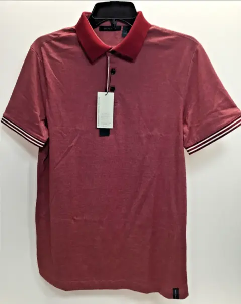 Perry Ellis Men's, Regular Fit Short Sleeve Jersey Icon Polo Shirt, Rhubarb, XL